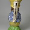 Staffordshire pearlware pottery jug moulded as Paul Pry, circa 1820