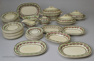 40 piece creamware pottery toy service, circa 1800