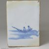 Liverpool delft flower brick painted blue, circa 1750