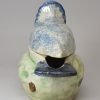 Pearlware pottery dove tureen decorated with colours under the glaze, circa 1800