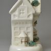 Staffordshire cottage porcelain pastille burner, circa 1840