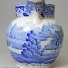 Pearlware jug decorated with blue transfer print under the glaze, circa 1820