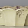 Creamware pottery basket decorated with purple floral sprays, circa 1770