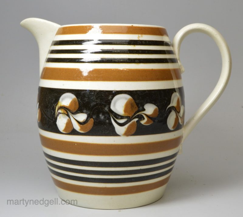 Mochaware jug, circa 1830