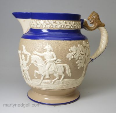 Stoneware jug commemorating Wellington's victory at Vittoria (sic) in the Peninsular War, circa 1813