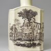 Creamware pottery tea canister printed with 'The Tea Party', circa 1780