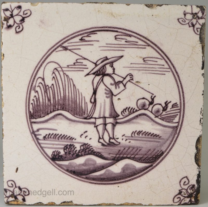 Dutch Delft tile, circa 1750