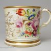 Staffordshire porcelain mug dated 1861 with the name of G. P. Bate, North Staffordshire Infirmary