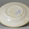 Pearlware pottery cup plate decorated with brown transfer print 'American Marine', circa 1836