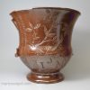 Derbyshire brown saltglaze stoneware loving cup dated 1792, probably Belper or Crich Pottery