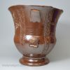 Derbyshire brown saltglaze stoneware loving cup dated 1792, probably Belper or Crich Pottery