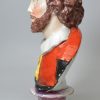 Staffordshire pearlware pottery bust of William Shakespeare, circa 1820