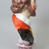 Staffordshire pearlware pottery bust of William Shakespeare, circa 1820