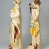 Pair of large early creamware pottery models of a shepherd and shepherdess, circa 1750