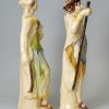 Pair of large early creamware pottery models of a shepherd and shepherdess, circa 1750