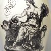 Creamware pottery jug printed with the allegorical figures for Peace and Plenty, circa 1790