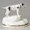 Staffordshire porcelain Dalmatian on a rocky base, circa 1840