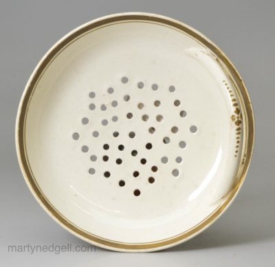 Creamware pottery strainer, circa 1790