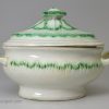 Pearlware pottery sauce tureen with matched lid, circa 1790