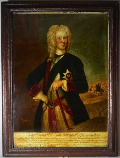 Reverse print portrait of John Campbell Duke of Argyll & Greenwich (Lord Lorne), circa 1755