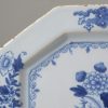 Small Anglo/Irish delft platter painted in blue with the War Bonnet pattern, circa 1750