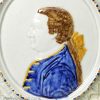 Prattware pottery plaque moulded with George III, circa 1790