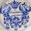 London delft Merryman plate '#6 all merriment goes Downe', circa 1690