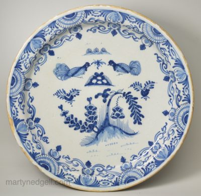 Bristol delft charger, circa 1730