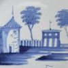 Large Bristol delft charger painted in blue, circa 1750