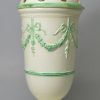 Creamware pottery tall pot pourri decorated with green under the glaze, circa 1780