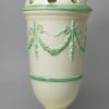 Creamware pottery tall pot pourri decorated with green under the glaze, circa 1780