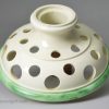 Creamware pottery tall pot pourri decorated with green under the glaze, circa 1780