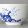 Worcester porcelain slop bowl painted with Prunus Root pattern, circa 1765