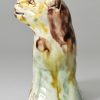 Creamware pottery lion with Whieldon type decoration under the glaze, circa 1790