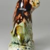 Creamware pottery lion with Whieldon type decoration under the glaze, circa 1790