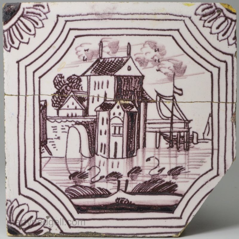 Dutch Delft tile, circa 1750