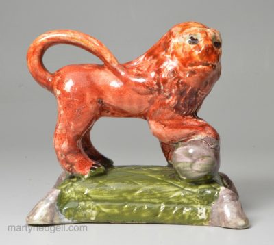 Staffordshire pearlware pottery Medici lion, circa 1820