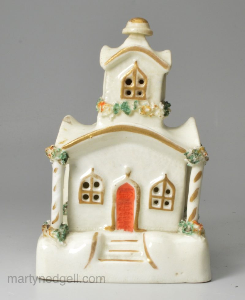 English porcelain cottage pastille burner, circa 1840