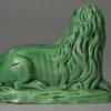 Creamware green glazed model of a lion, circa 1790