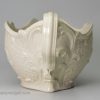 Staffordshire white saltglaze stoneware large sauce boat, circa 1760