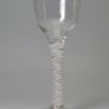 Large English wine glass with an opaque twist stem, circa 1770