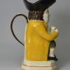 Small size prattware pottery Toby jug, circa 1820