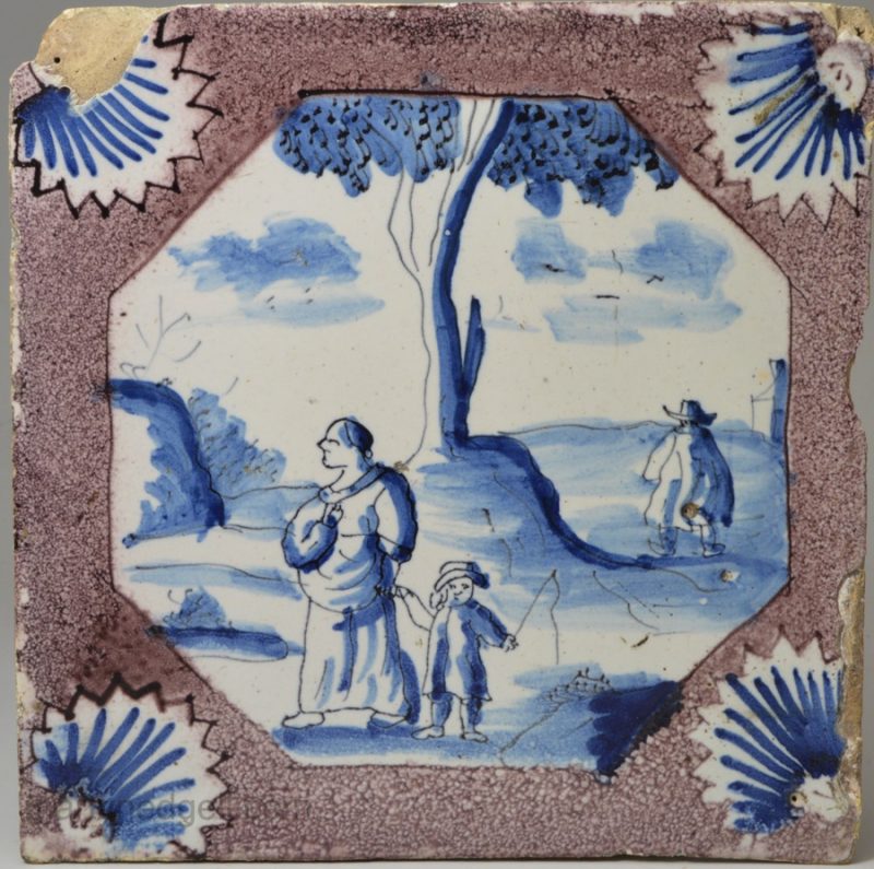 London delft tile, circa 1720