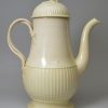 Creamware pottery coffee pot, circa 1770 probably Leeds Pottery