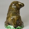 Creamware pottery bear decorated with oxides under the glaze, circa 1790