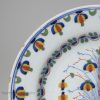 London delft polychrome plate, circa 1740