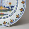 London delft polychrome plate, circa 1740