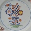 English delft polychrome plate, circa 1760, probably London