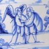 London delft biblical tile, Jacob wrestling with an angel, circa 1750