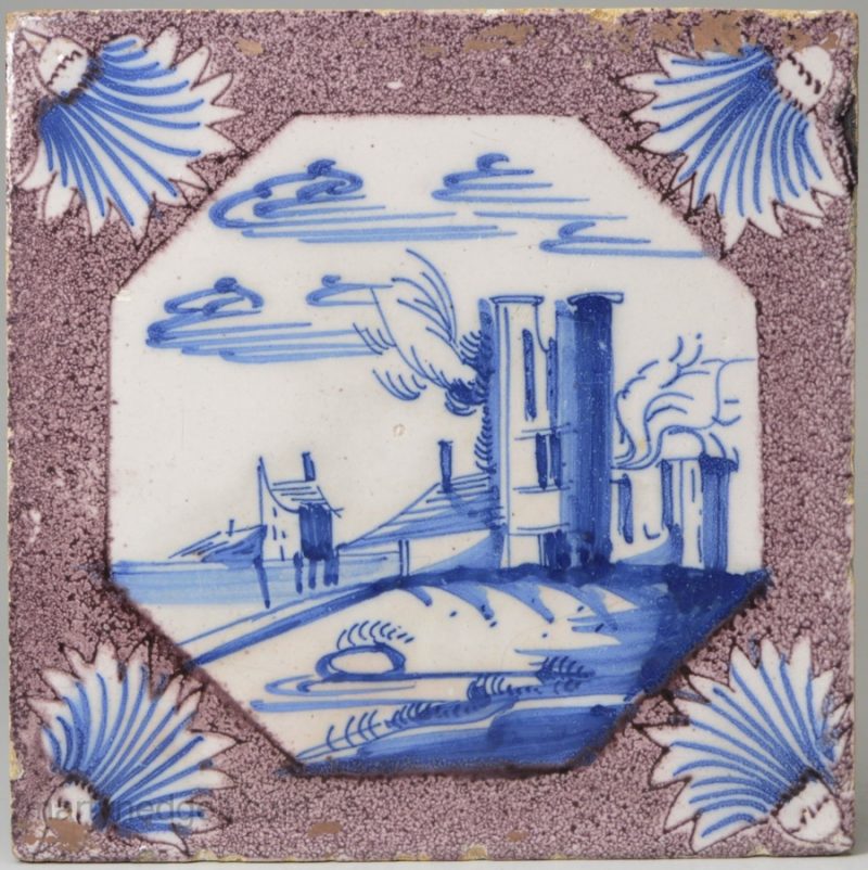 Dutch Delft tile, circa 1750